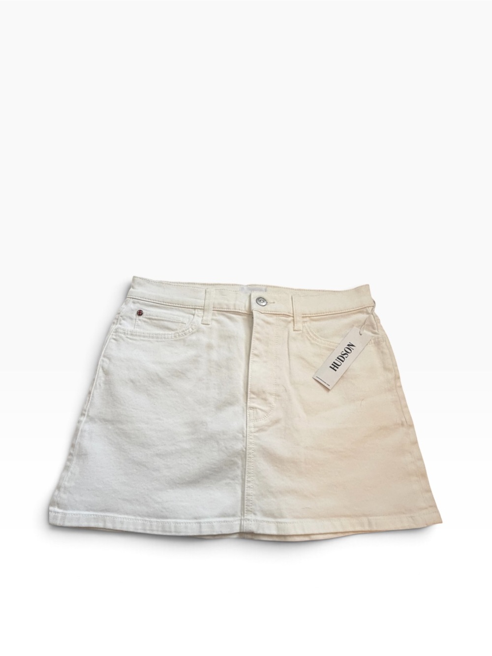 Hudson White Denim Mini Skirt Size 26 NWT Classic Five Pocket